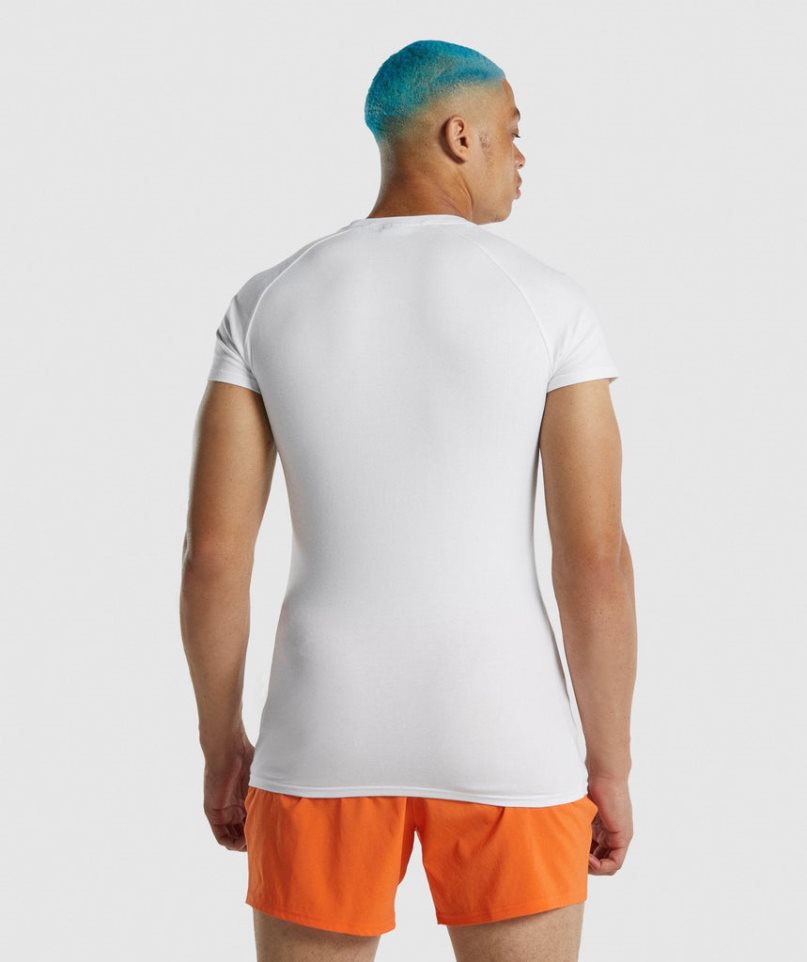 Men's Gymshark Apollo T-Shirts White | CA A8713N